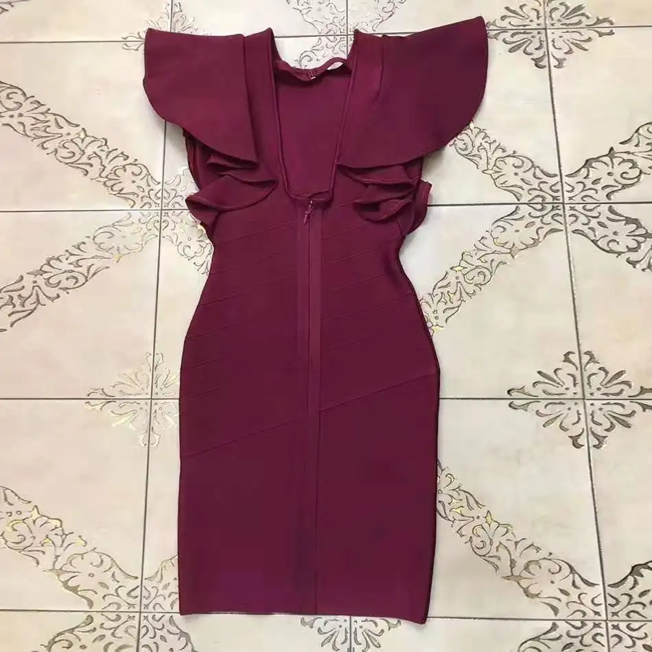 

New Women'S Sexy Halter O-Neck Ruffled Bodycon Mini Dress Celebrity Party High Street Dress Vestidos Summer 2020