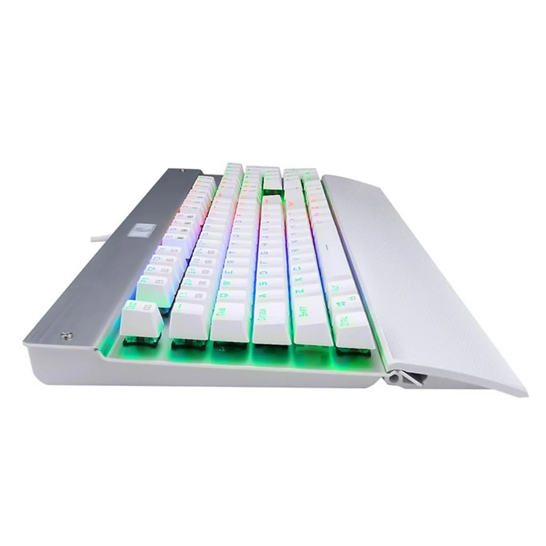 Z77 104 Keys Keyboard RGB Backlight Mechanical Gaming Keyboard With Wrist Rest For Game Laptop PC Gamer - White (Blue Switches)