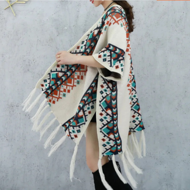 Женская винтажная Осенняя шаль в этническом стиле |