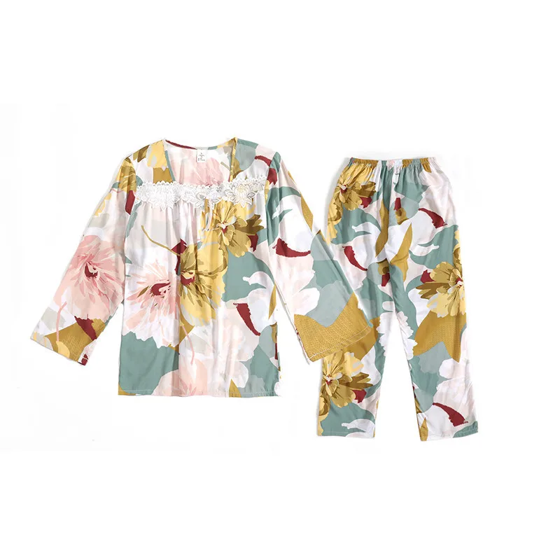 Осенние Хлопковые женские дизайнерские комплекты свободная тонкая пижама с