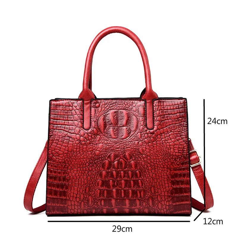 

Bestform Fashion Alligator Women Bag 2021 New Soft Leather Luxury Handbag Leisure Large Capacity Shoulder Bags Lady Casual Tote