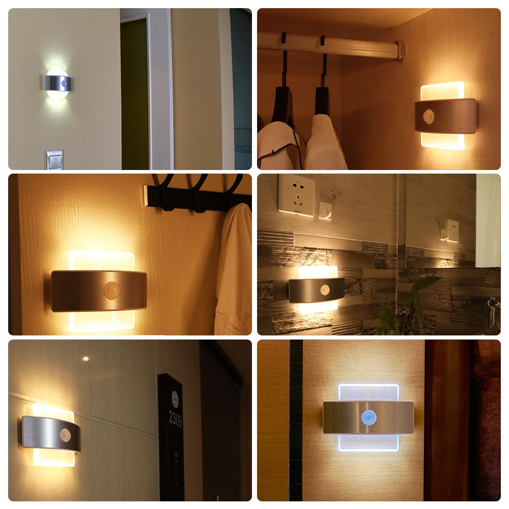 

Wall Lamps Battery Light With Motion Sensor For Bed Wall Lighting Sensor Activated Sconce Wall Light Bedroom Staircase WJ914