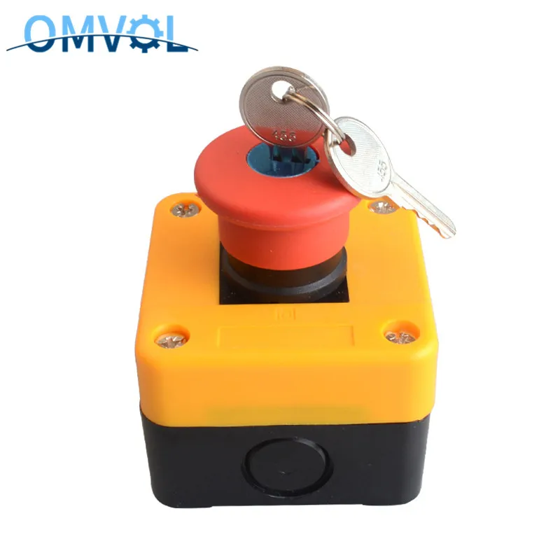 1 шт. Кнопка аварийной остановки e stop кнопка коробка ключ гриб