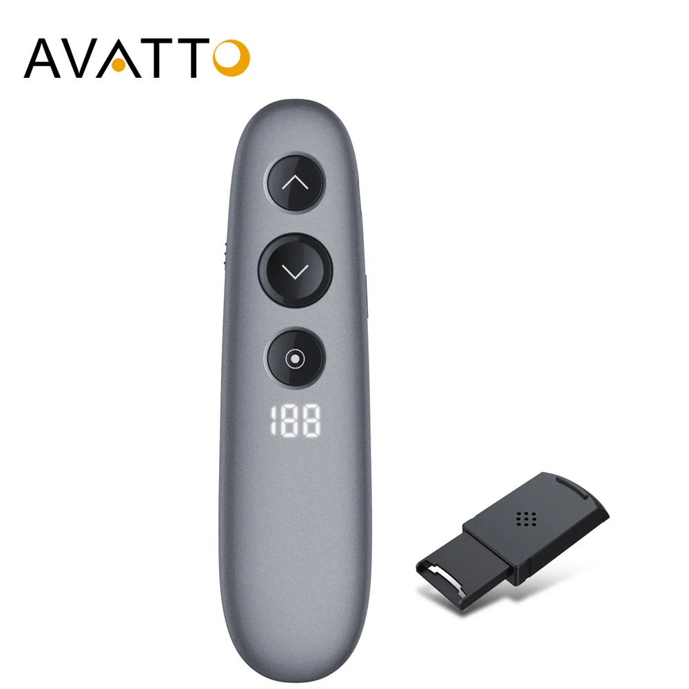AVATTO H100 прожектор Беспроводной Presenter пульт дистанционного управления с воздушный Мышь, TF карта, PPT лазерная указка Powerpoint презентация для конференц-зала
