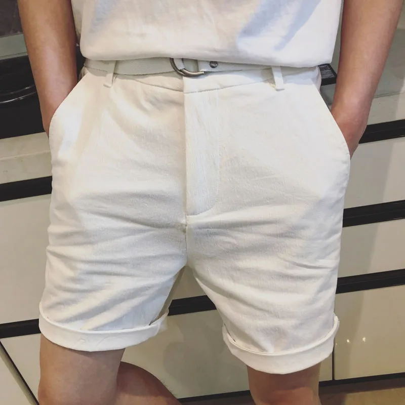 

2021 Summer Fashion Suit Shorts Men Solid Color Business Casual Short Pants British Style Street Wear Social Men Clothing M-3XL