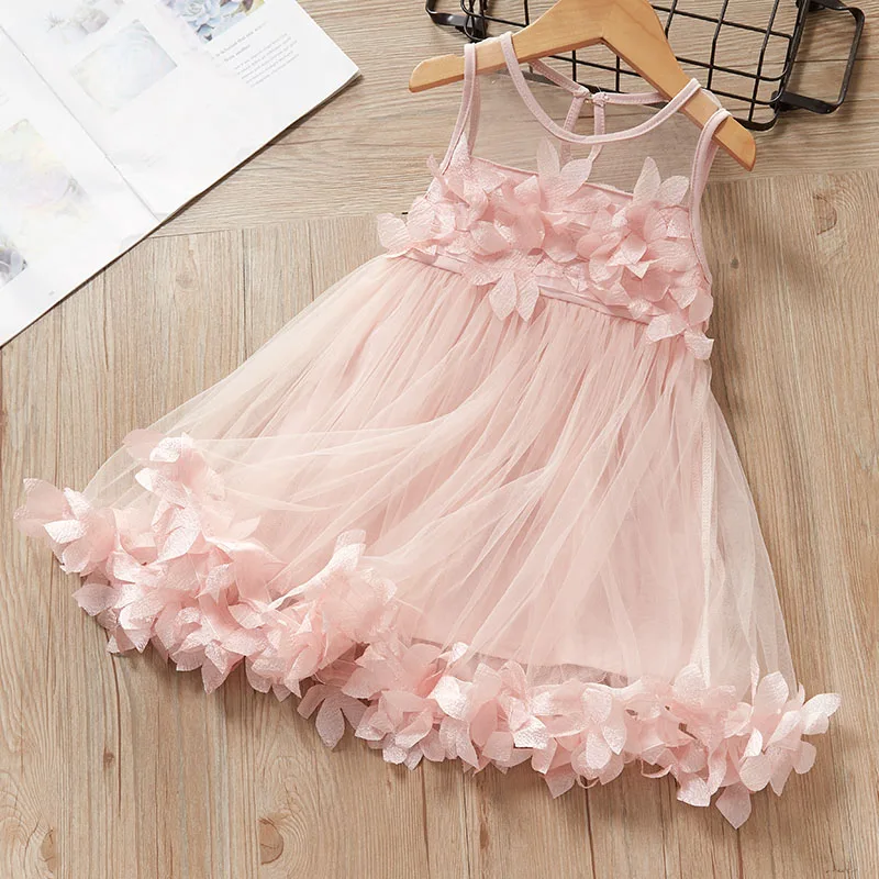 

2021 New Summer Girls Floral Dresses Kids Flowers Elegant Costumes Baby Sweet Outfits Party Suits Toddler Vestidos Girl Dress