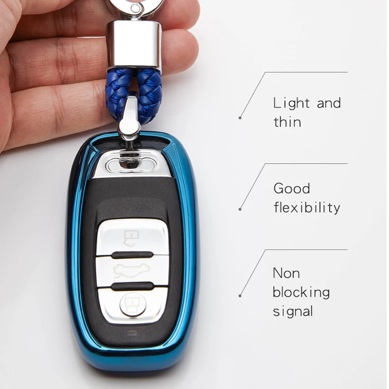 Новинка Мягкий ТПУ чехол для автомобильного брелка ключей Audi Q7 A6 C6 4F RS3 A3 8P 8V A4 B8 Sline