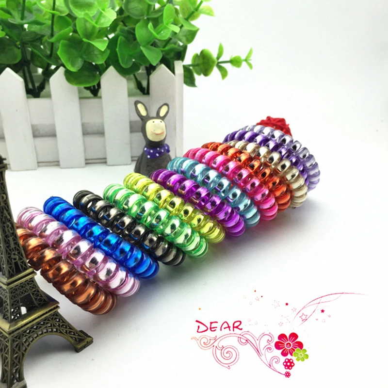 

Блестящие цветные резинки для волос с телефонной проволокой, эластичные резинки для волос для девочек, головной убор, держатель для конского хвоста, резинки, женские аксессуары для волос