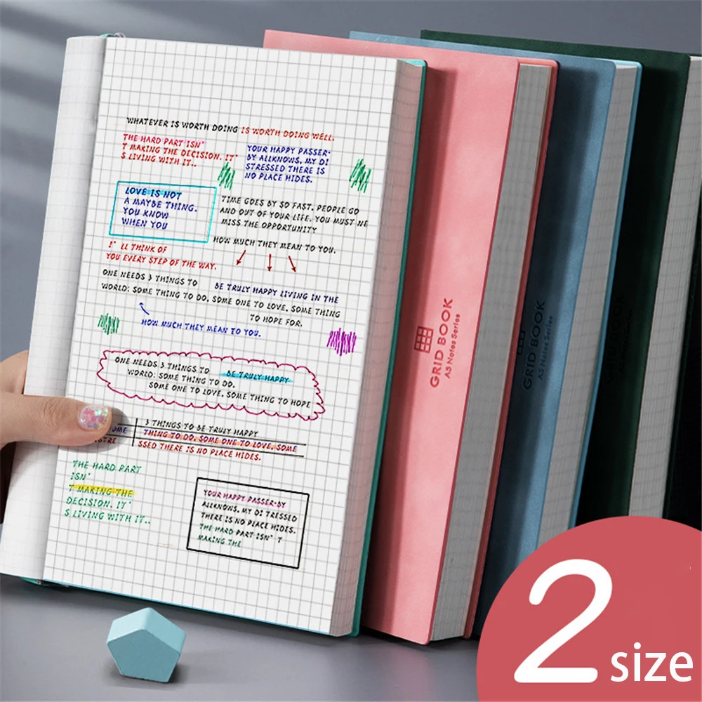 

1pc Kawaii A5 B5 Grid Notebook 2021 Weekly Planner Leather Agenda Travelers Notebook Accessories School Supplies Notebook