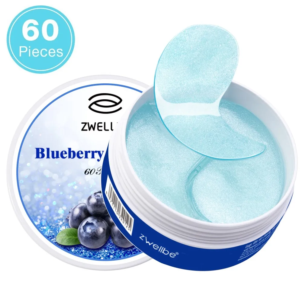 blueberry Отбеливающая укрепляющая маска для глаз 60 шт. увлажняющая маска для глаз с экстрактом черники и черного жемчуга удаляет темные круги маска для сна уход за лицом - Цвет: blueberry