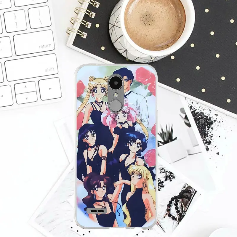 Soft TPU Cases for LG V10 V20 V30 V40 K40 K50 Q6 Q7 Q8 Q60 X Power 2 3 Nexus 5 5X Stylus Anime Sailor Moon Lune Cat Pattern |
