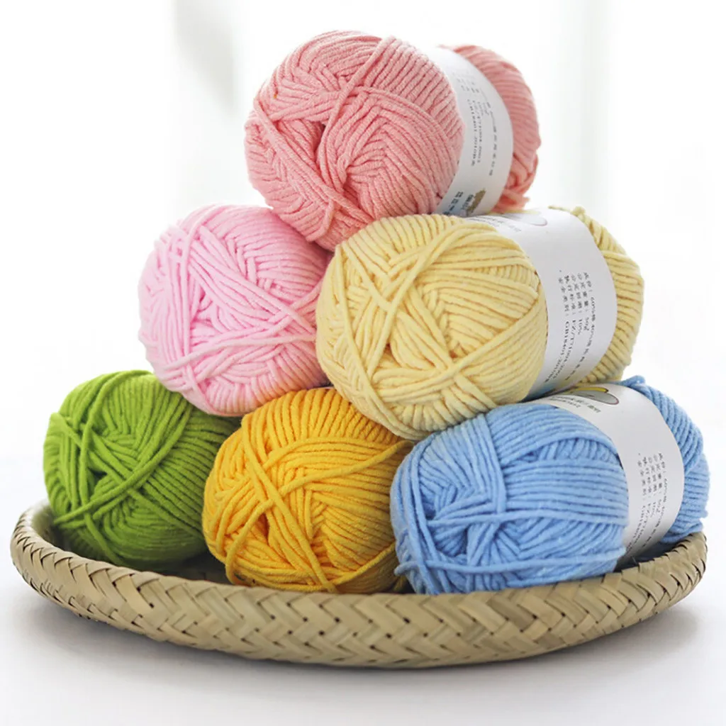 High quality 50g 5 layers soft cotton Natural milk fiber hand knitted baby knitting yarn Crochet for crafts | Дом и сад