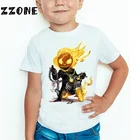 Детская забавная футболка с рисунком Призрачного гонщика из фильма, летние топы с коротким рукавом для маленьких девочек, детская повседневная футболка
