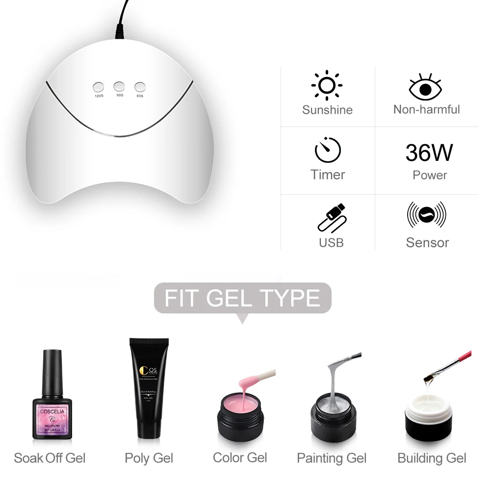 COSCELIA быстрое наращивание ногтей жесткий гель раствор для дизайна набор маникюра