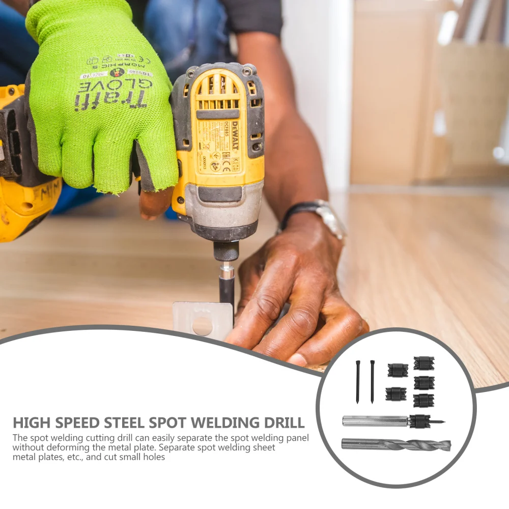

1Set High Spot Welding Drill Hex Drill Spot DIY Spot Welding Accessory Silver