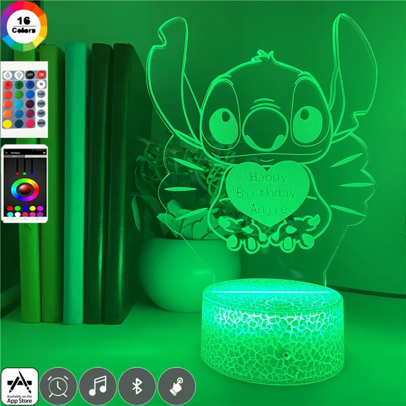 Светодиодный ночник Disney Lover Stitch с мультяшным рисунком украшение для детской