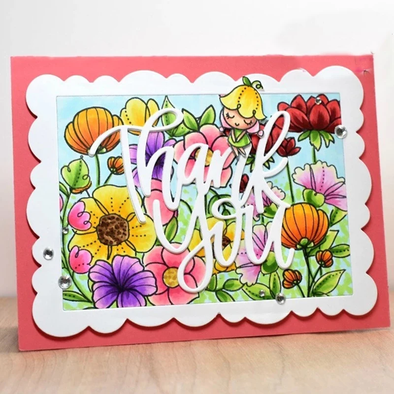 Новинка 2019 г. металлические Вырубные штампы с надписью Thank you фон для скрапбукинга