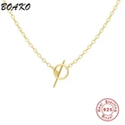 BOAKO 925 стерлингового серебра от пряжки кулон ожерелье золото промышленных Стиль Творческий O-цепочка ожерелье для женщин, хорошее ювелирное изделие, подарок