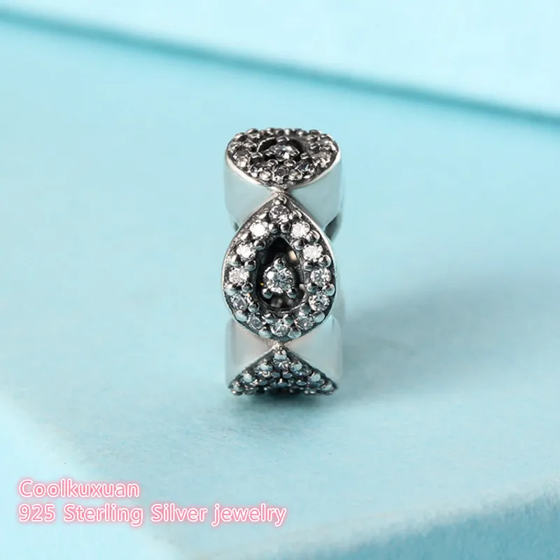 

Autumn Original 925 Sterling Silver Cascading Glamour Spacer, Clear CZ Beads Fit Pandora Charms Bracelet Diy Jewelry Making
