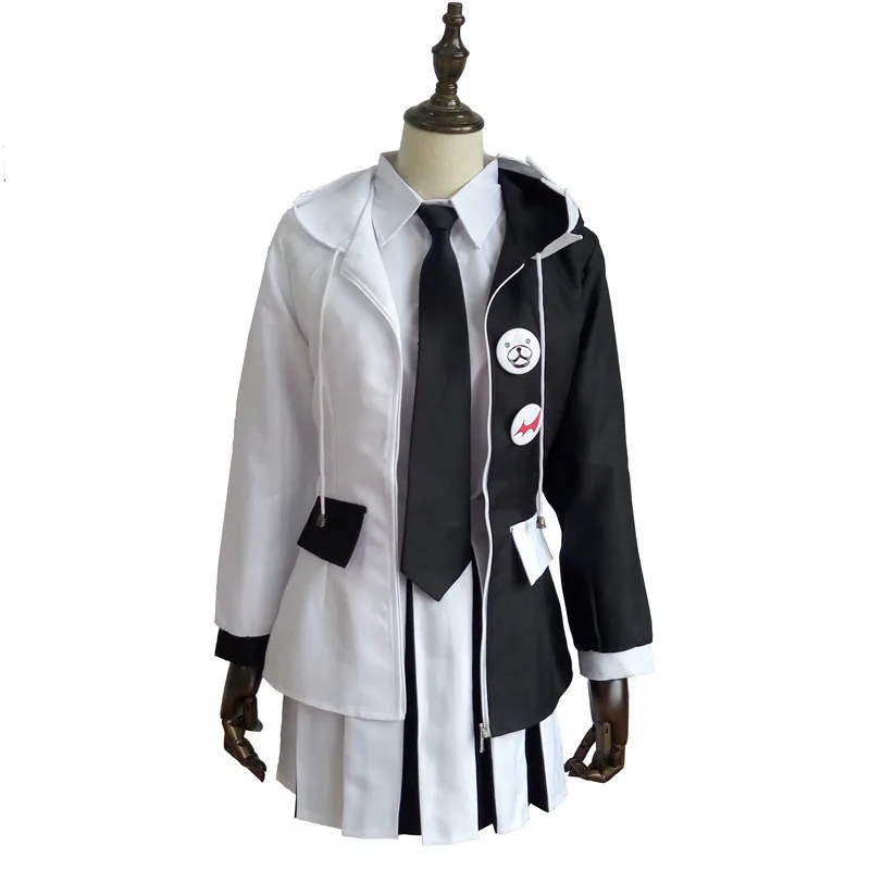 Аниме Danganronpa Monokuma Черный Белый Медведь Косплей костюмы униформа брюки платье