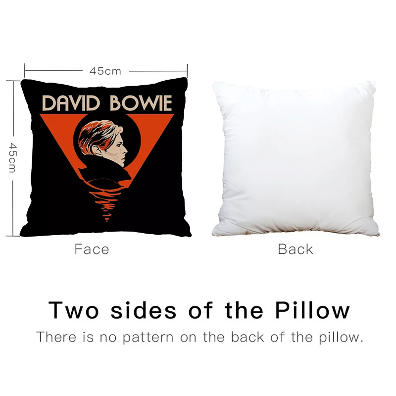 

18" Home Sofa Popular Rock Singer David Bowie Pillowcase Sofa Car Bed Sofa Pillow Case Bedroom Decoration Cushion Cover