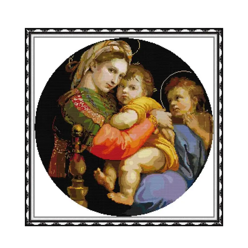 

Madonna della Seggiola cross stitch kit aida 14ct 11ct count print canvas stitches embroidery DIY handmade needlework