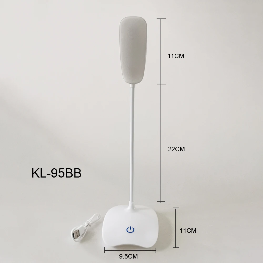 KL-95BB LED лампа настольная 18 светодиодный Перезаряжаемый USB, настольный светильник современный сенсорный переключатель, 3 режима, диммер, светильник для чтения и учебы, настольная лампа для спальни - Цвет корпуса: KL-95BB