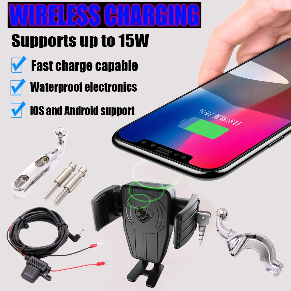 Держатель для телефона GPS Gold Wing мотоцикла с беспроводной зарядкой кронштейн