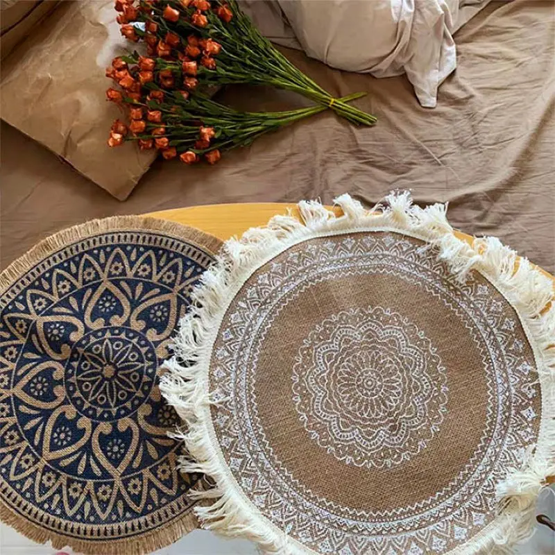 

Cups Coaster European Style Fabric Anti-Scald Table Plate Mat 12cm Vintage Lace Coaster Placemat Embroidery Craft Bowls Coffee