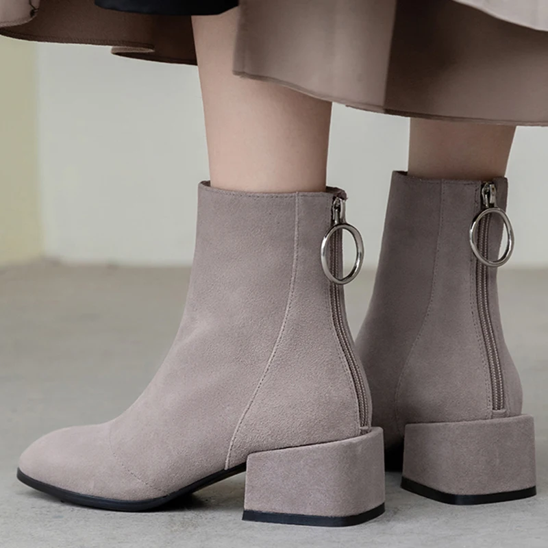 Женские ботинки Зимние из коровьей замши Ботильоны 22 24 5 см в длину сезон осень