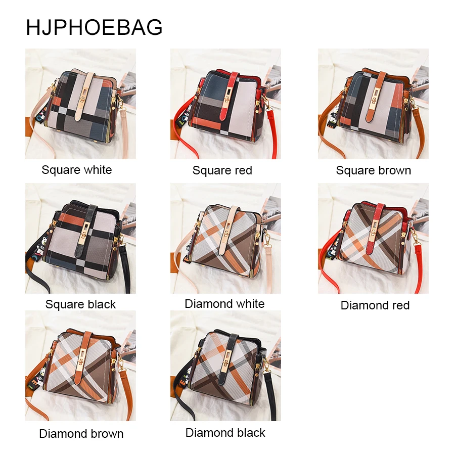 HJPHOEBAG клетчатая сумка для женщин Повседневная сумка на плечо Дамская PU кожаная ручная сумка большая качественная сумка-мешок женская сумка-тоут YC256