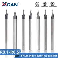 xcan end mill bit two flute ball nose end mill r0 1 r0 5 micro milling bit cnc machine router bit milling tool cutter
