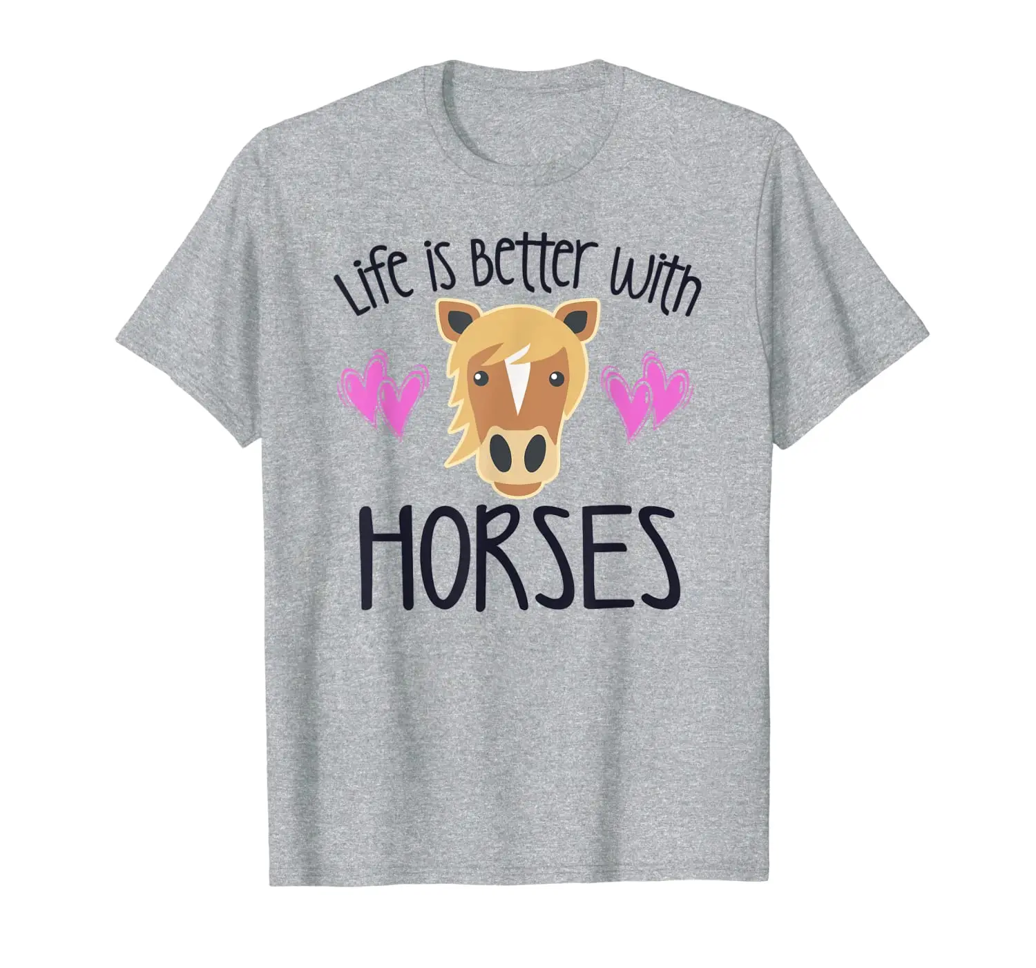

LIFE IS BETTER WITH HORSES Girls Kids Horse Rider T-Shirt