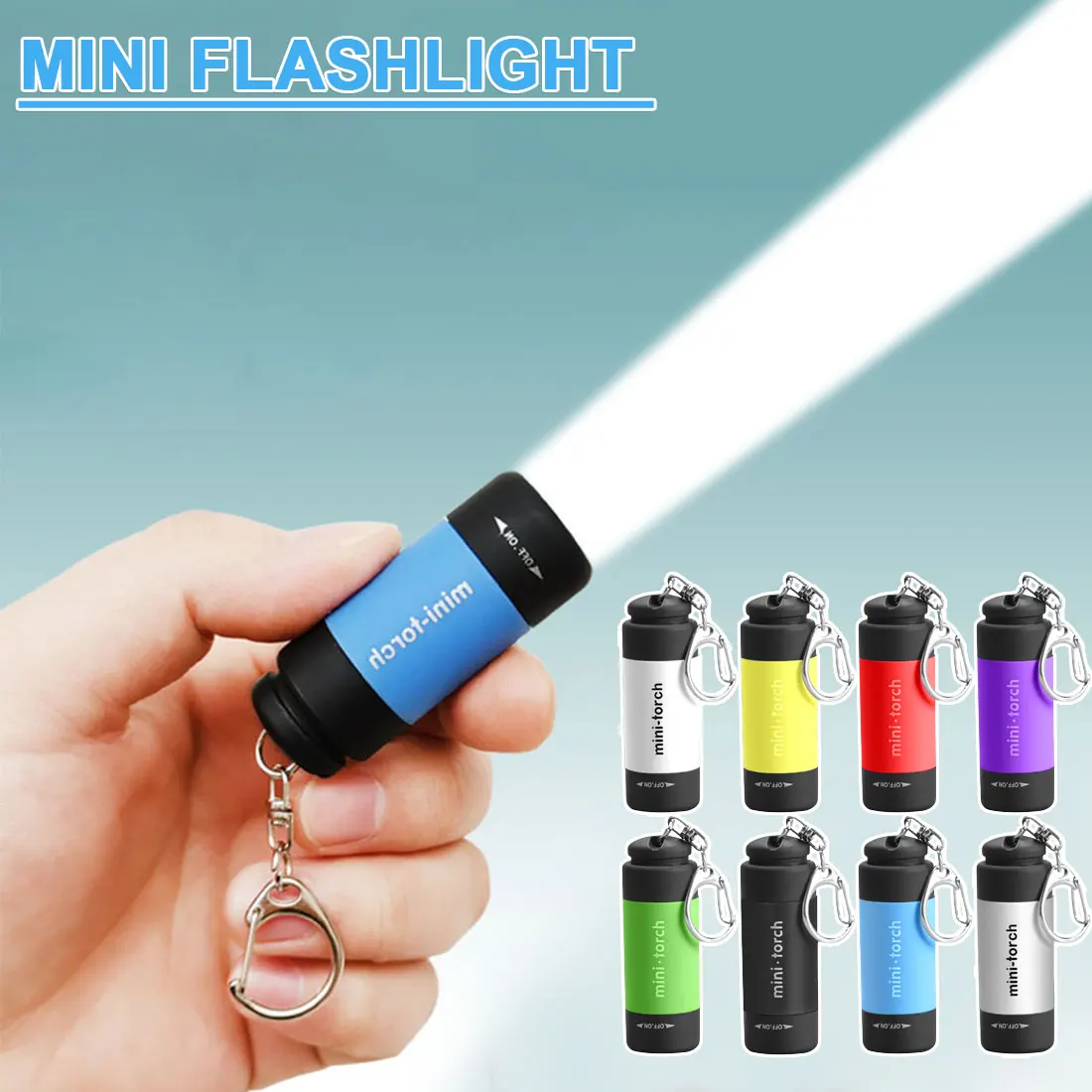 

Mini LED Flashlight Key Chain Portable Torch Outdoors Waterproof Built-in Battery USB Rechargeable Hiking Camping Flashlights
