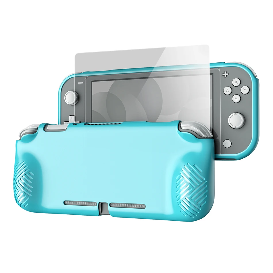 Небесно-голубой Чехол OIVO shand Switch Lite из закаленного стекла для защиты экрана, набор для Switch Lite, мягкий чехол из ТПУ, HD защита экрана - Цвет: Небесно-голубой