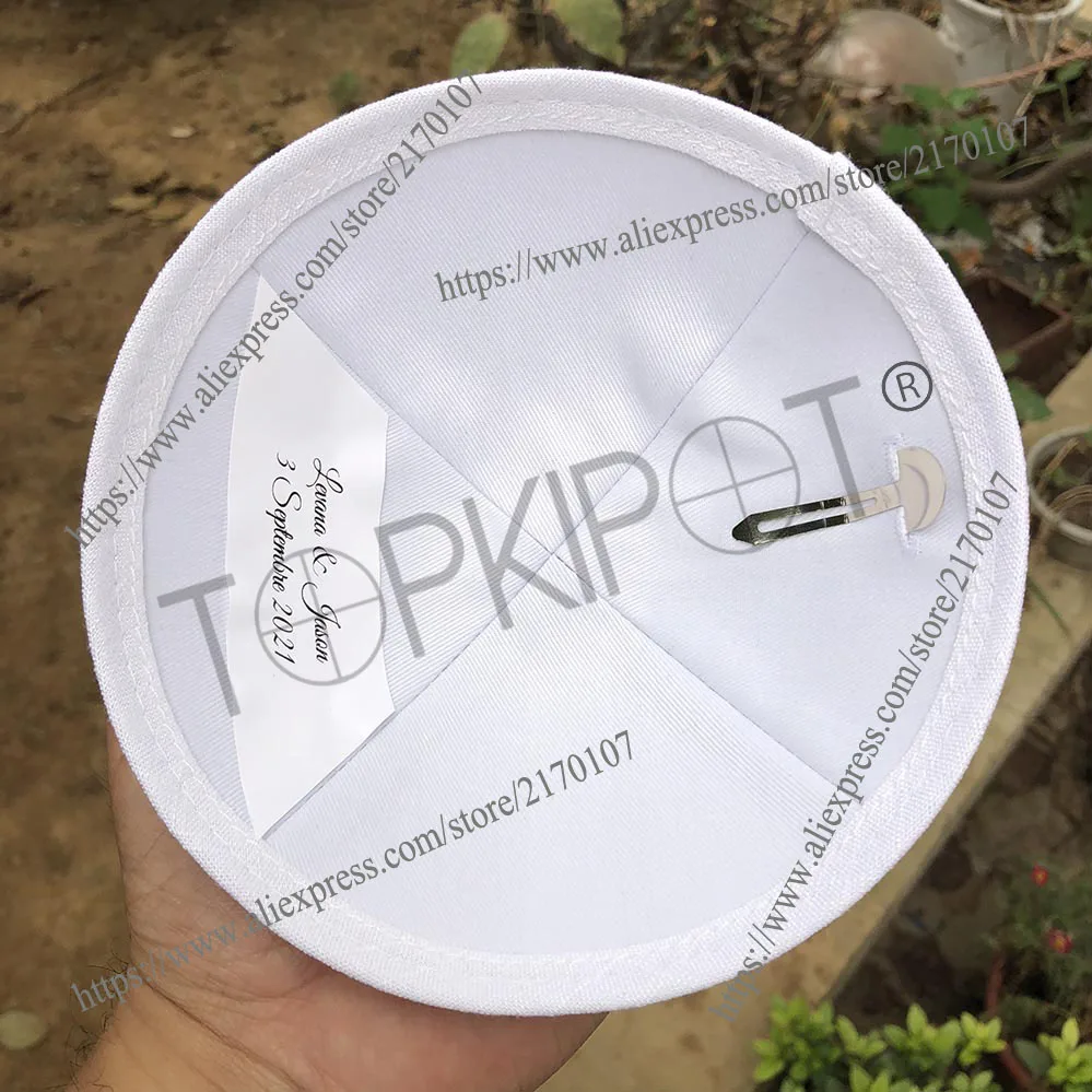 Белый льняной kippot Kipot Kippah с серебристо серой вышивкой для свадьбы|Мусульманская