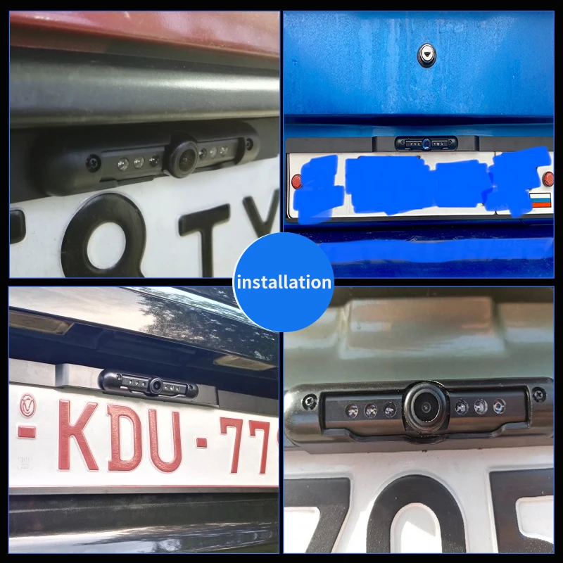 $138.64 New Arrival!Dynamic Trajectory European License Plate Frame Rear View Camera System With Night Vision IR Lights