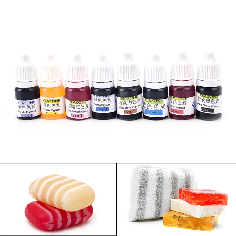 

8 Colors Handmade Soap DYE Pigments Colorant Toolkit Materials Hand Made Soap Base Colour Liquid Pigment 5ml
