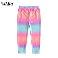 vikita kids pants colorful trousers children long pants for girl baby girls soft elastic skinny shinny trousers kids clothing
