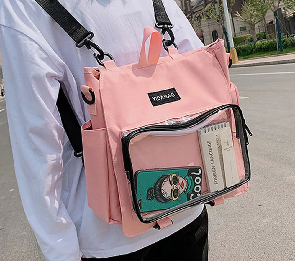 

Ita Bag Large Capacity Backpack Clear Pocket For Women 2021 Girls Transparent Shoulder Itabag Clear Display Street Backpack 2222