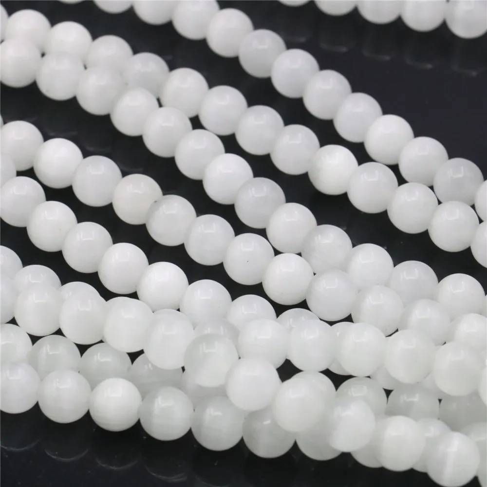 Новые модные амулеты мексиканские белые круглые опаловые кошачьи глаза 4 6 8 10 12 мм