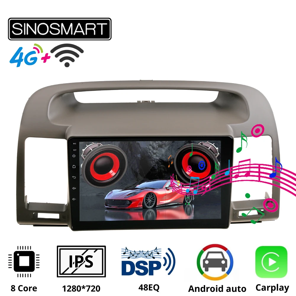 Sinosmart автомобильный gps навигатор радио для Toyota Old Camry 2002 2006 2.5D IPS/QLED экран 8 ядер DSP