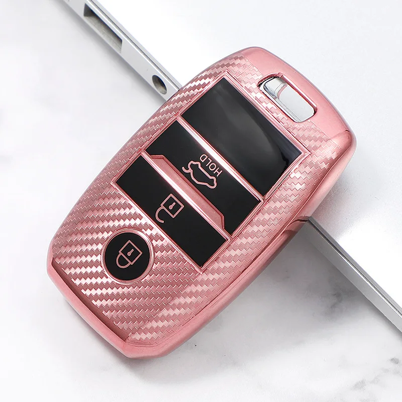 

Carbon Fiber Pattern Car Key Case For Kia Ceed Rio Sportage R K3 K4 K5 Ceed Sorento Cerato Optima 2015 2016 2017 2018 Key Case