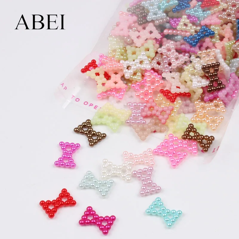 Бусины с бантиком из АБС пластика 200 шт.|Бусины для одежды| |