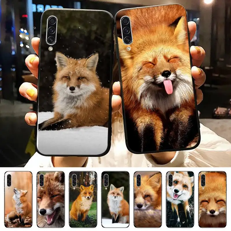 

Red Fox cute animal pattern Phone Case For Samsung galaxy A S note 10 7 8 9 20 30 31 40 50 51 70 71 21 s ultra plus