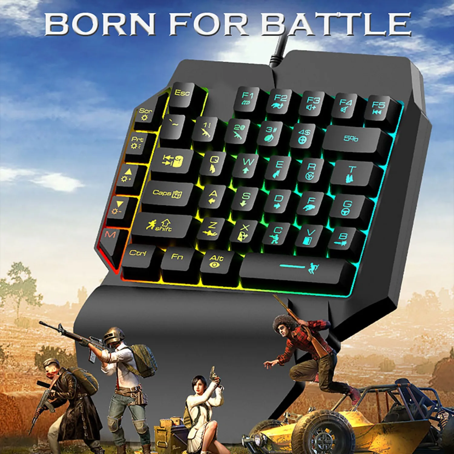 Набор для одной руки игровая клавиатура мышь RGB подсветка портативная мини мыши 39