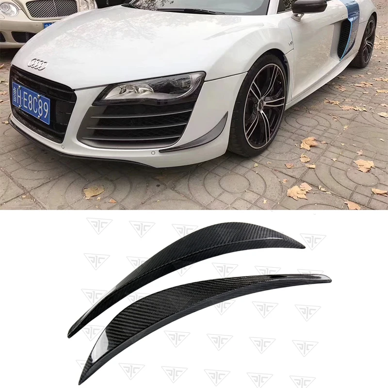 Накладка на передний бампер из углеродного волокна для Audi R8 V8 V10 2008-2015 2 шт.