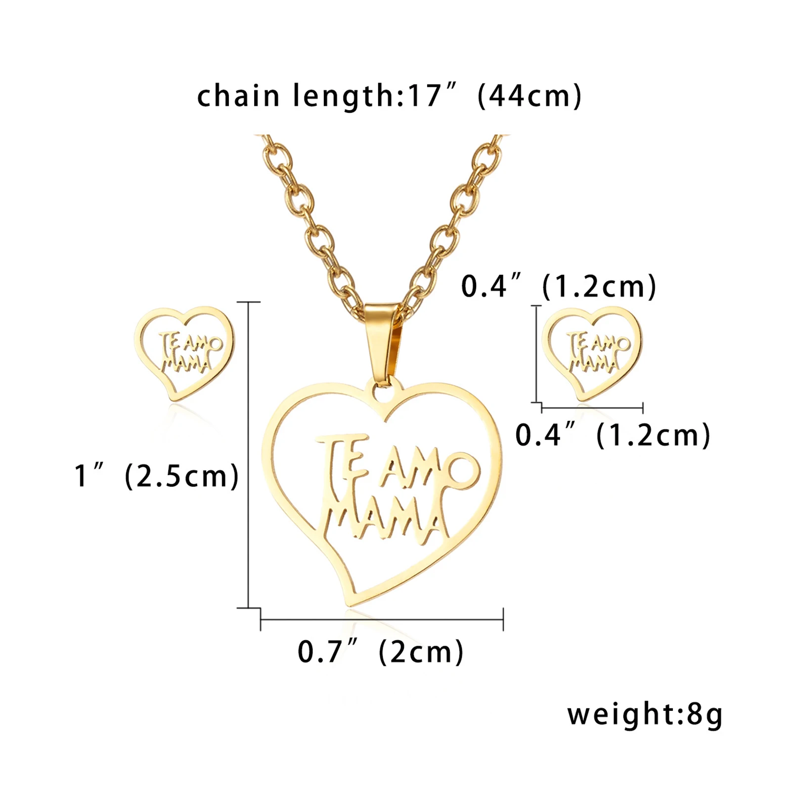 

New Gold Color Fashion Heart Jewelry Necklace Chain Link Necklace Pendant Women Girl Romantic Love Memory Wedding Necklace Gifts