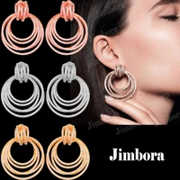 godki jimbora luxury round circles dangle earrings for women wedding earrings bridal huggie earrings pendientes mujer moda 2020