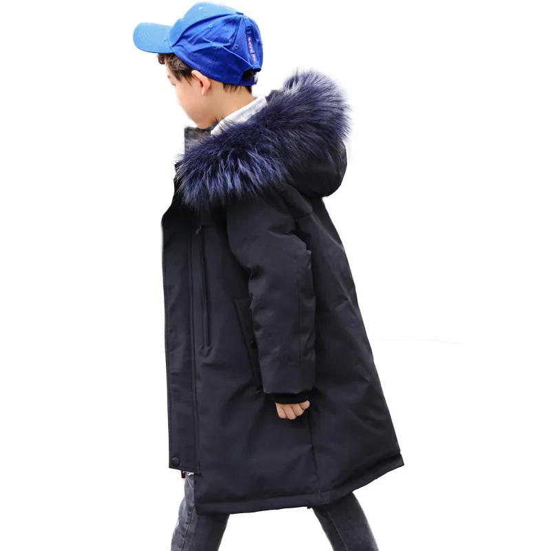 ZQLZ/новая детская зимняя куртка теплое пальто с капюшоном и натуральным мехом
